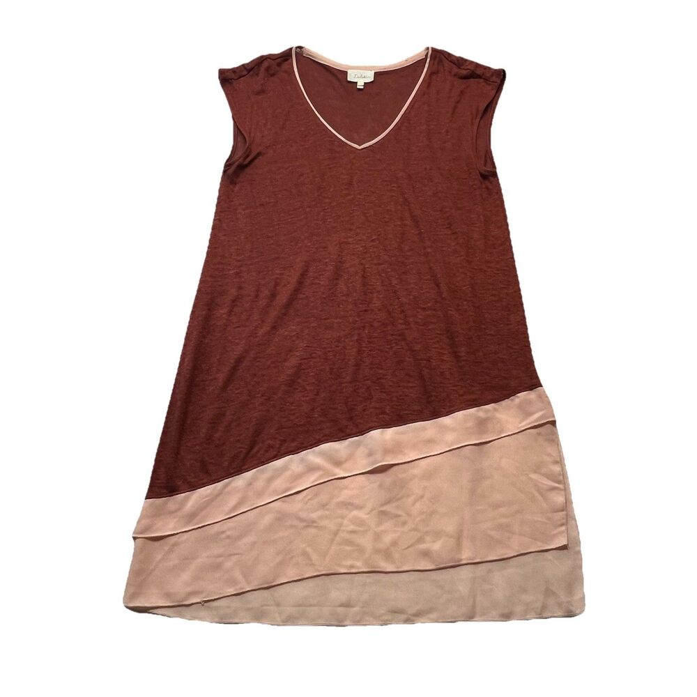 Deletta Anthropologie Tunic Womens S Slope Linen Asymmetrical Hem Balletcore